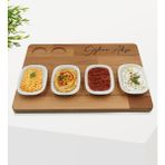 BK Kişiye Özel Meze Tabaklı Doğal Masif Ahşap Rakı Sunum Tepsisi