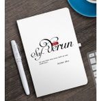 BK Kişiye Özel Mânâ Safderun Beyaz Defter ve Kalem Hediye Seti