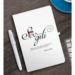BK Kişiye Özel Mânâ Sevgili Beyaz Defter ve Kalem Hediye Seti
