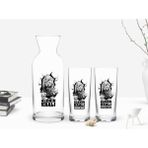BK Kişiye Özel Renkli Baskılı Alemin Kralı Tasarımlı 2'li Rakı Bardağı ve Karaf Seti-1