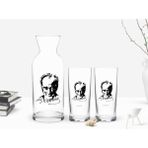 BK Kişiye Özel Renkli Baskılı Atatürk Temalı 2'li Rakı Bardağı ve Karaf Seti-13