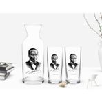 BK Kişiye Özel Renkli Baskılı Atatürk Temalı 2'li Rakı Bardağı ve Karaf Seti-14