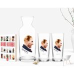 BK Kişiye Özel Renkli Baskılı Atatürk Temalı Ikili Rakı Bardağı Karaf ve Cep Kitabı Hediye Seti-11