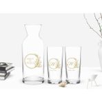 BK Kişiye Özel Renkli Baskılı Baş Harf İsim Tasarımlı 2'li Rakı Bardağı ve Karaf Seti-8