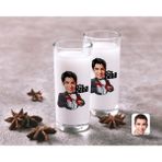BK Kişiye Özel Renkli Baskılı Godfather Baba Karikatürlü Ikili Rakı Bardağı Seti-5