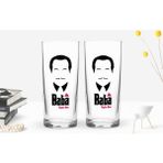 BK Kişiye Özel Renkli Baskılı Godfather Baba Tasarımlı Ikili Rakı Bardağı Seti-12