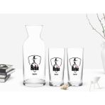 BK Kişiye Özel Renkli Baskılı Godfather Baba Tasarımlı İkili Rakı Bardağı ve Karaf Seti-15