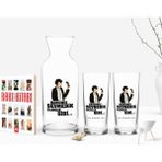 BK Kişiye Özel Renkli Baskılı Hangimiz Sevmedik Çılgınlar Gibi Tasarımlı Ikili Rakı Bardağı Karaf ve Cep Kitabı Hediye Seti-8