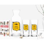 BK Kişiye Özel Renkli Baskılı Haydi Abbas Vakit Tamam Tasarımlı Ikili Rakı Bardağı Karaf ve Cep Kitabı Hediye Seti-1