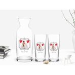 BK Kişiye Özel Renkli Baskılı İsimli Fotoğraflı 2'li Rakı Bardağı ve Karaf Seti-31