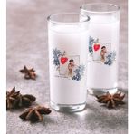 BK Kişiye Özel Renkli Baskılı Isimli Fotoğraflı Ikili Rakı Bardağı Seti-33