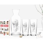 BK Kişiye Özel Renkli Baskılı Isimli Ikili Rakı Bardağı Karaf ve Cep Kitabı Hediye SETI-101