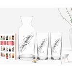 BK Kişiye Özel Renkli Baskılı Isimli Ikili Rakı Bardağı Karaf ve Cep Kitabı Hediye SETI-102