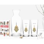 BK Kişiye Özel Renkli Baskılı Isimli Ikili Rakı Bardağı Karaf ve Cep Kitabı Hediye SETI-106