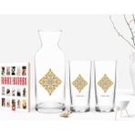 BK Kişiye Özel Renkli Baskılı Isimli Ikili Rakı Bardağı Karaf ve Cep Kitabı Hediye SETI-109