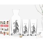 BK Kişiye Özel Renkli Baskılı Isimli Ikili Rakı Bardağı Karaf ve Cep Kitabı Hediye SETI-120