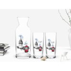 BK Kişiye Özel Renkli Baskılı Istanbul Tasarımlı İkili Rakı Bardağı ve Karaf Seti-1