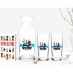 BK Kişiye Özel Renkli Baskılı Kaptan Tasarımlı Ikili Rakı Bardağı Karaf ve Cep Kitabı Hediye Seti-8