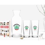 BK Kişiye Özel Renkli Baskılı Kırıkkale Tasarımlı Turistik Ikili Rakı Bardağı Karaf ve Cep Kitabı Hediye Seti-1