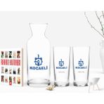 BK Kişiye Özel Renkli Baskılı Kocaeli Tasarımlı Turistik Ikili Rakı Bardağı Karaf ve Cep Kitabı Hediye Seti-1
