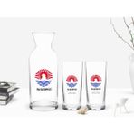 BK Kişiye Özel Renkli Baskılı Kuşadası Tasarımlı Turistik 2'li Rakı Bardağı ve Karaf Seti-1