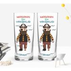 BK Kişiye Özel Renkli Baskılı Masanın En Güzel Yakışıklısı Tasarımlı Ikili Rakı Bardağı Seti-1