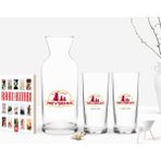 BK Kişiye Özel Renkli Baskılı Nevşehir Tasarımlı Turistik Ikili Rakı Bardağı Karaf ve Cep Kitabı Hediye Seti-1