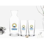 BK Kişiye Özel Renkli Baskılı Ordu Tasarımlı Turistik 2'li Rakı Bardağı ve Karaf Seti-1