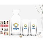 BK Kişiye Özel Renkli Baskılı Ordu Tasarımlı Turistik Ikili Rakı Bardağı Karaf ve Cep Kitabı Hediye Seti-1