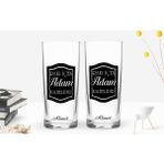 BK Kişiye Özel Renkli Baskılı Rakı Içen Adam Tasarımlı Ikili Rakı Bardağı Seti-1