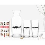 BK Kişiye Özel Renkli Baskılı Şanlıurfa Tasarımlı Turistik Ikili Rakı Bardağı Karaf ve Cep Kitabı Hediye Seti-2