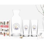 BK Kişiye Özel Renkli Baskılı Sivas Tasarımlı Turistik Ikili Rakı Bardağı Karaf ve Cep Kitabı Hediye Seti-1