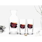 BK Kişiye Özel Renkli Baskılı Yarıya Kadar Değil Yaraya Kadar Tasarımlı 2'li Rakı Bardağı ve Karaf Seti-4