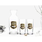 BK Kişiye Özel Renkli Baskılı Yarıya Kadar Değil Yaraya Kadar Tasarımlı 2'li Rakı Bardağı ve Karaf Seti-5
