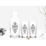 BK Kişiye Özel Renkli Baskılı Yeşilçam Replikleri Sütoğlan Tasarımlı 2'li Rakı Bardağı ve Karaf Seti-1
