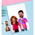 BK Kişiye Özel Sevgililer Animasyon Karikatürlü Beyaz Defter-32