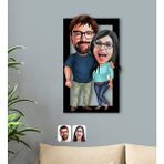 BK Kişiye Özel Sevgililer Karikatürlü 3D Ahşap TABLO-109 - Renkli