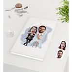 BK Kişiye Özel Sevgililer Karikatürlü Beyaz Defter-16