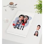 BK Kişiye Özel Sevgililer Karikatürlü Beyaz Defter-1