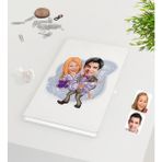 BK Kişiye Özel Sevgililer Karikatürlü Beyaz Defter-56