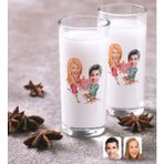 BK Kişiye Özel Sevgililer Karikatürlü Ikili Rakı Bardağı Seti-19