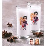 BK Kişiye Özel Sevgililer Karikatürlü Ikili Rakı Bardağı Seti-2