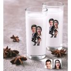 BK Kişiye Özel Sevgililer Karikatürlü Ikili Rakı Bardağı Seti-6
