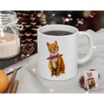BK Kişiye Özel Tam Boy Kedi Karikatürlü Beyaz Kupa Bardak