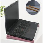 BK Kişiye Özel Taşınabilir Ahşap Pembe Notebook Laptop Standı