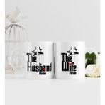 BK Kişiye Özel The Husband ve The Wife Tasarımlı Ikili Beyaz Kupa Bardak