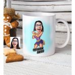 BK Kişiye Özel Wonder Woman Karikatür Beyaz Kupa Bardak