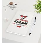 BK Kişiye Özel Yakışıklı Babam Tasarımlı 9 x 14 cm Beyaz Defter ve Kalem Seti - Model 3