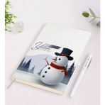 BK Kişiye Özel Yılbaşı Mutlu Yıllar Beyaz Defter + Kalem Seti-19