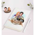 BK Kişiye Özel Yılın En Mükemmel Çifti Karikatürlü Beyaz Defter ve Kalem Hediye Seti-73